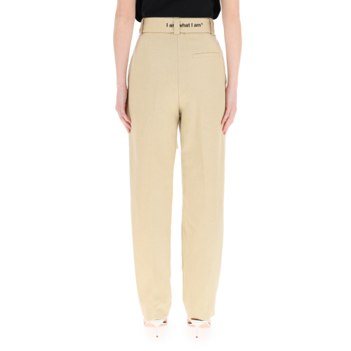 Belted straight-leg trousers - Neutrals