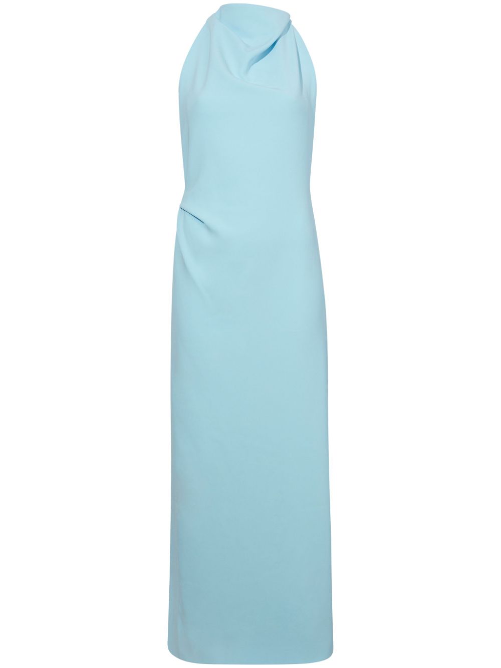 Selena high-neck ruched midi dress - Blue