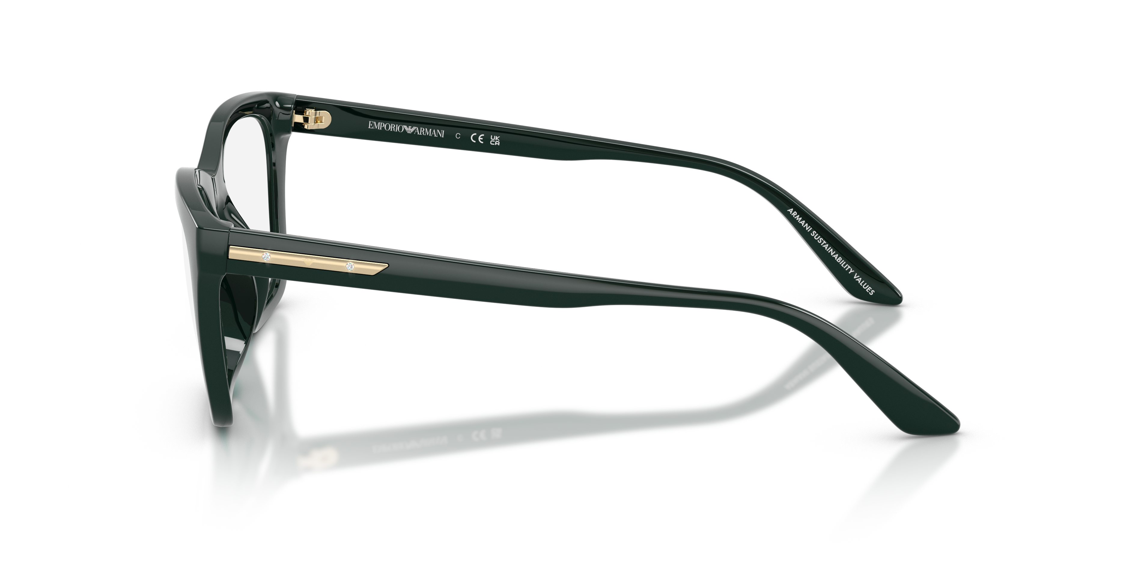 Emporio Armani Woman Emporio Armani EA4274BU 63801W Sunglasses Injected Green Transparent Cat Eye Norma