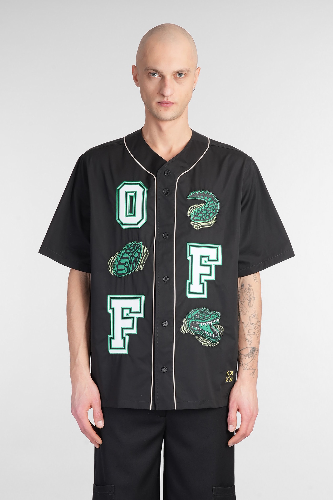 Croco baseball shirt - Black