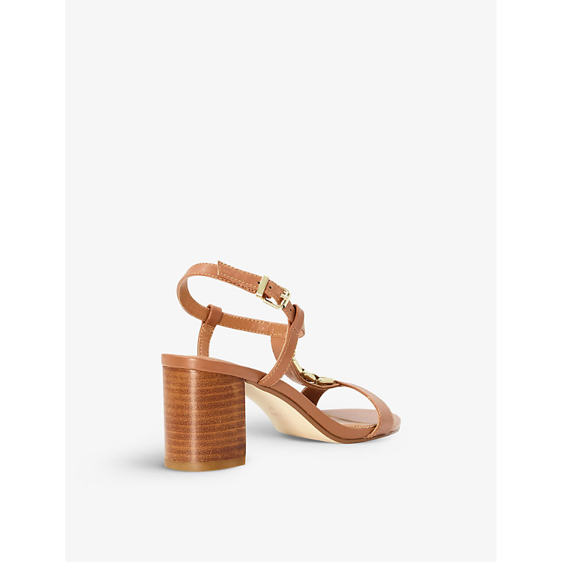 Womens Tan-leather Just Regular-fit Chain Leather Sandals