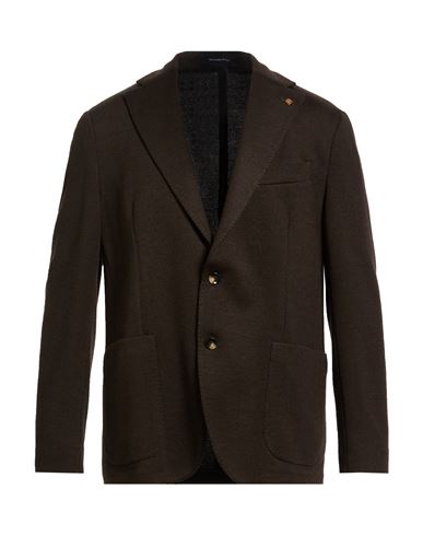 Man Blazer Dark brown Size 42 Polyester, Virgin Wool, Acrylic