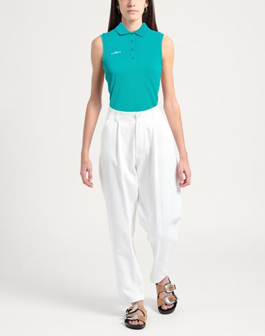 Woman Polo shirt Emerald green Size 4 Polyamide