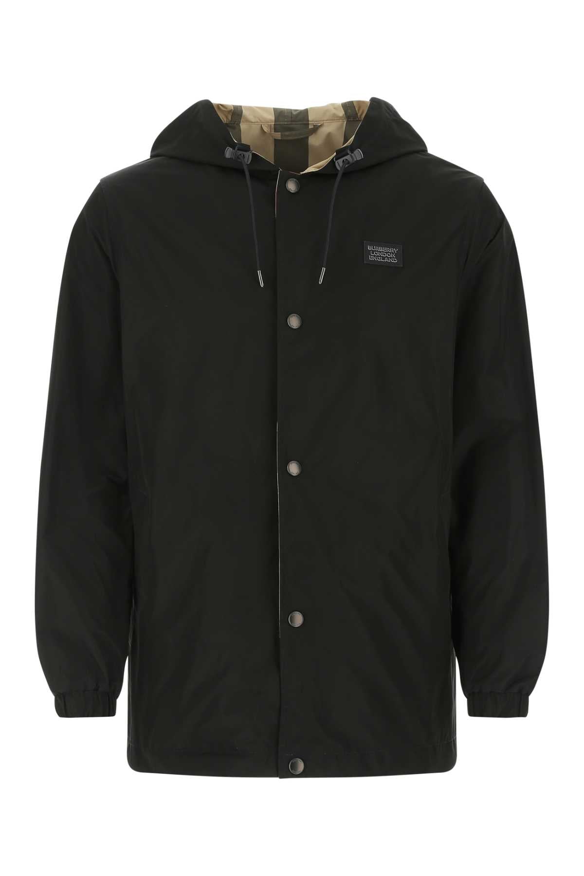 Reversible Polyester Raincoat — Black