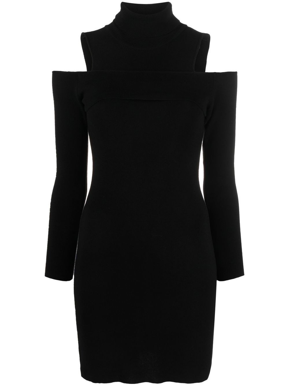 Cut-out knitted mini dress - Black