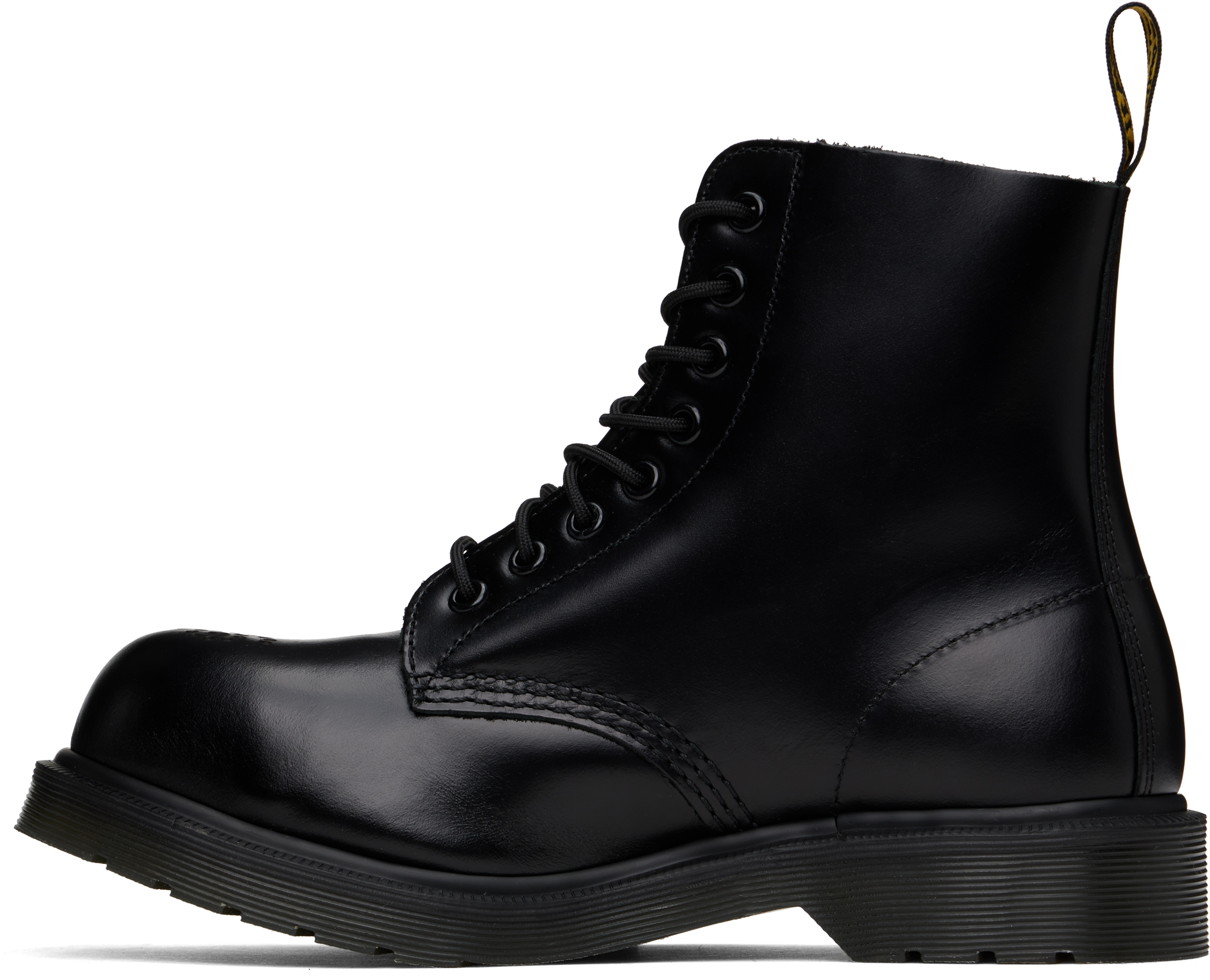 Dr. Martens Black 1460 Analine Steel Toe Leather Boots
