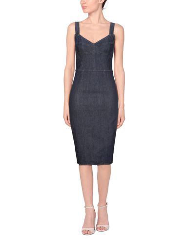 Dolce & gabbana Woman Midi dress Blue Size 0 Cotton, Polyamide, Elastane, Elastomultiester
