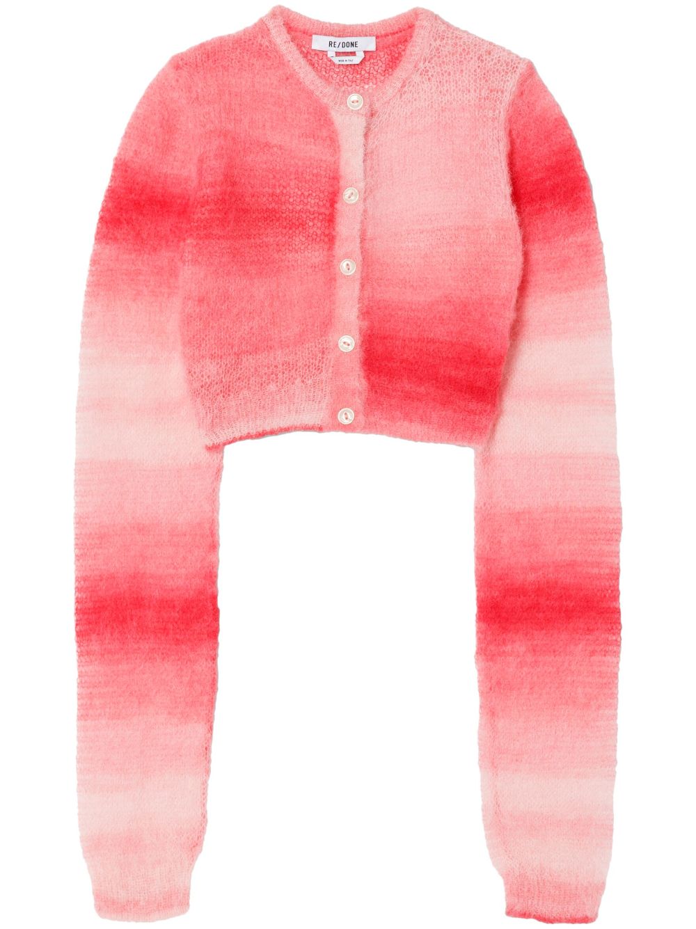 Gradient-effect cropped cardigan - Red