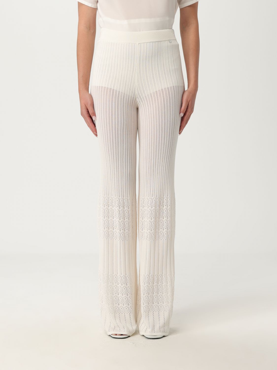 BOSS embroidered trousers - White
