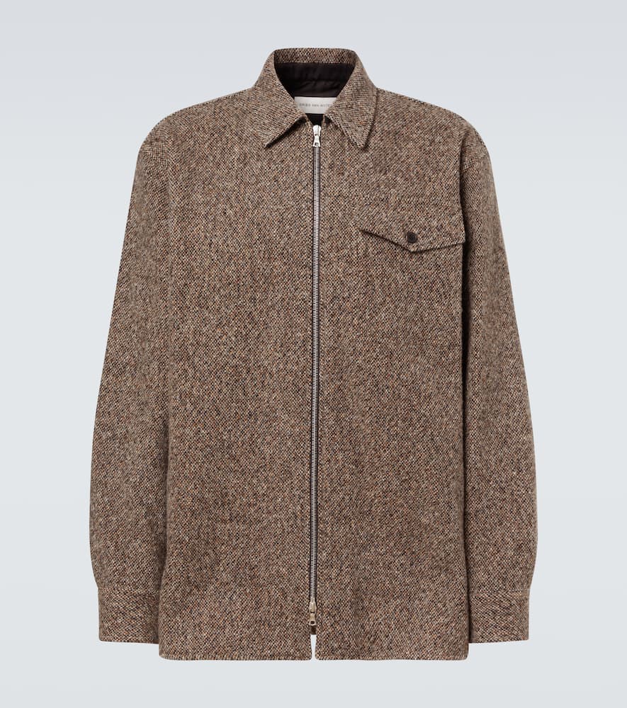 Wool and cotton-blend tweed overshirt