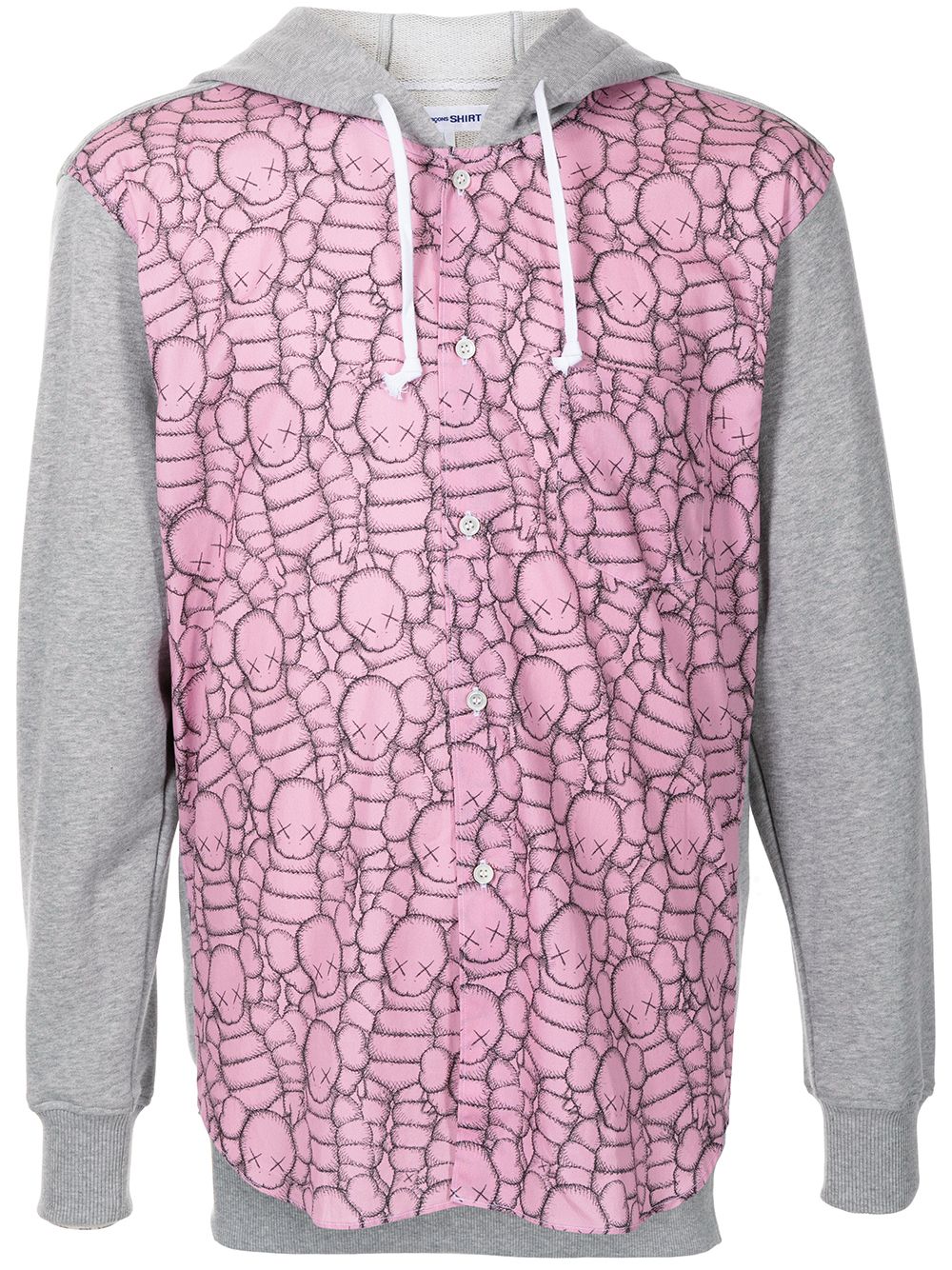 Colour-block cotton hoodie - Grey