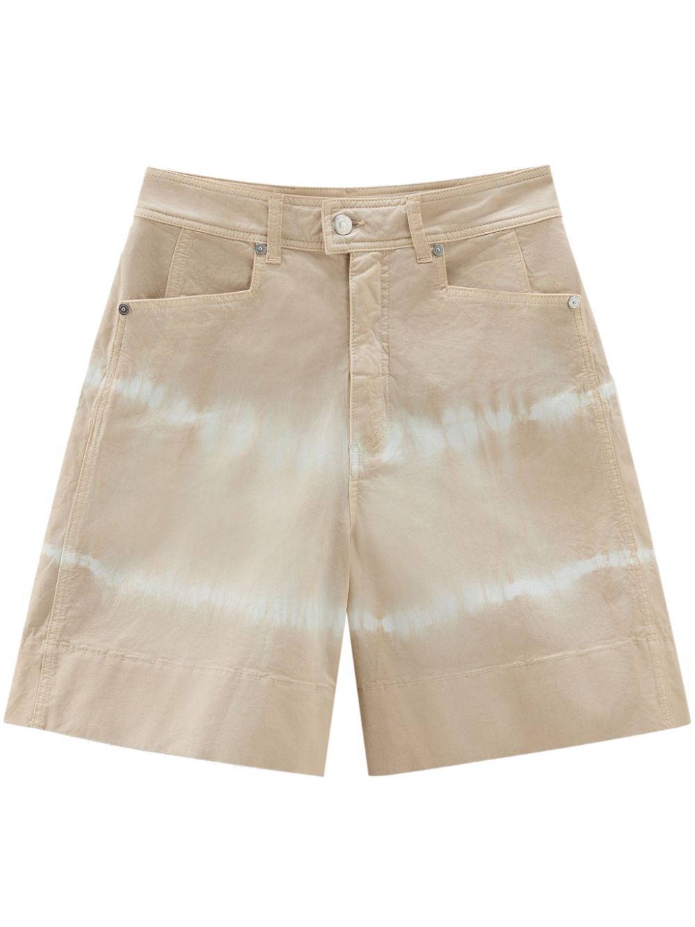 Tie-dye high-waisted shorts - Neutrals