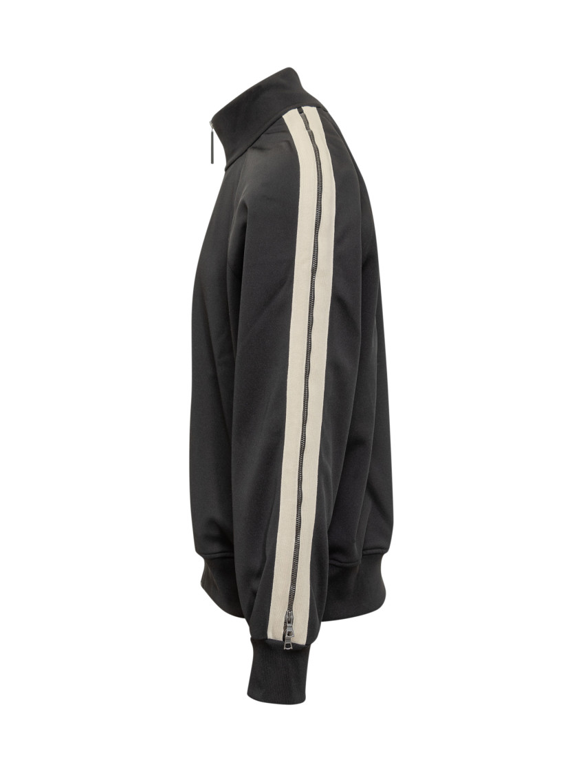 Black Stripes Mock Collar Sweatshirt