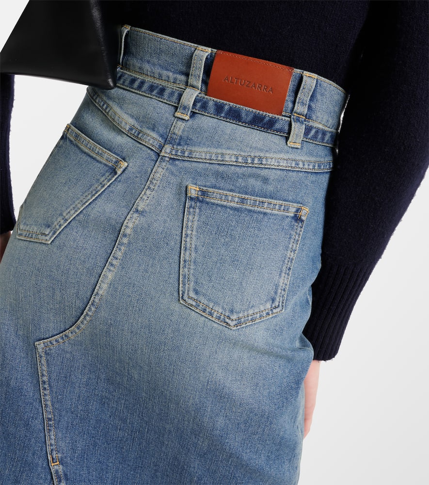 Altuzarra Grace paneled denim midi skirt