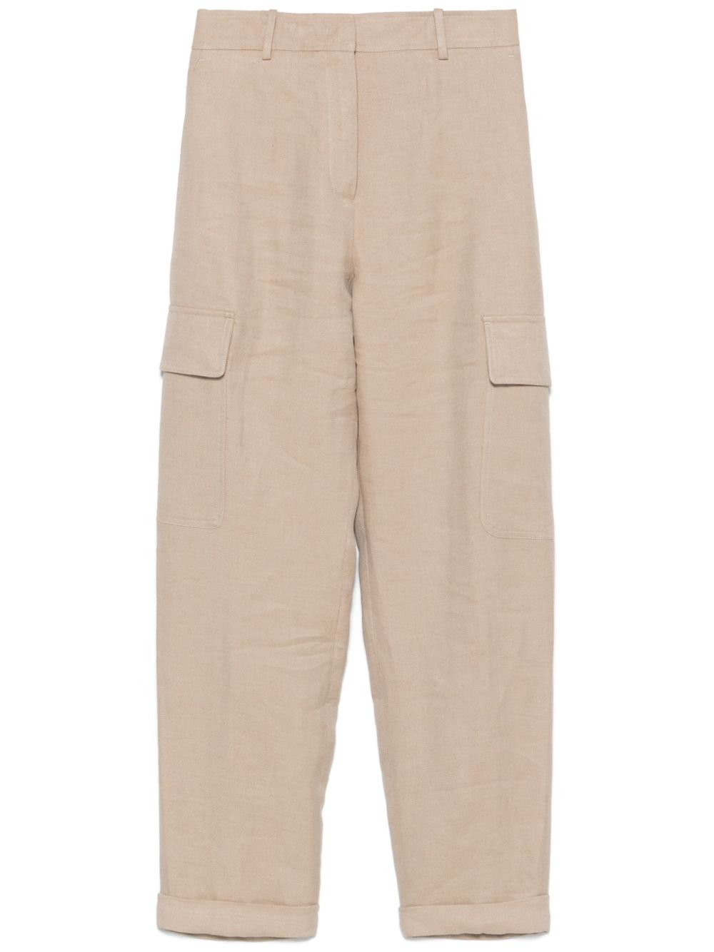 Linen cargo trousers - Neutrals