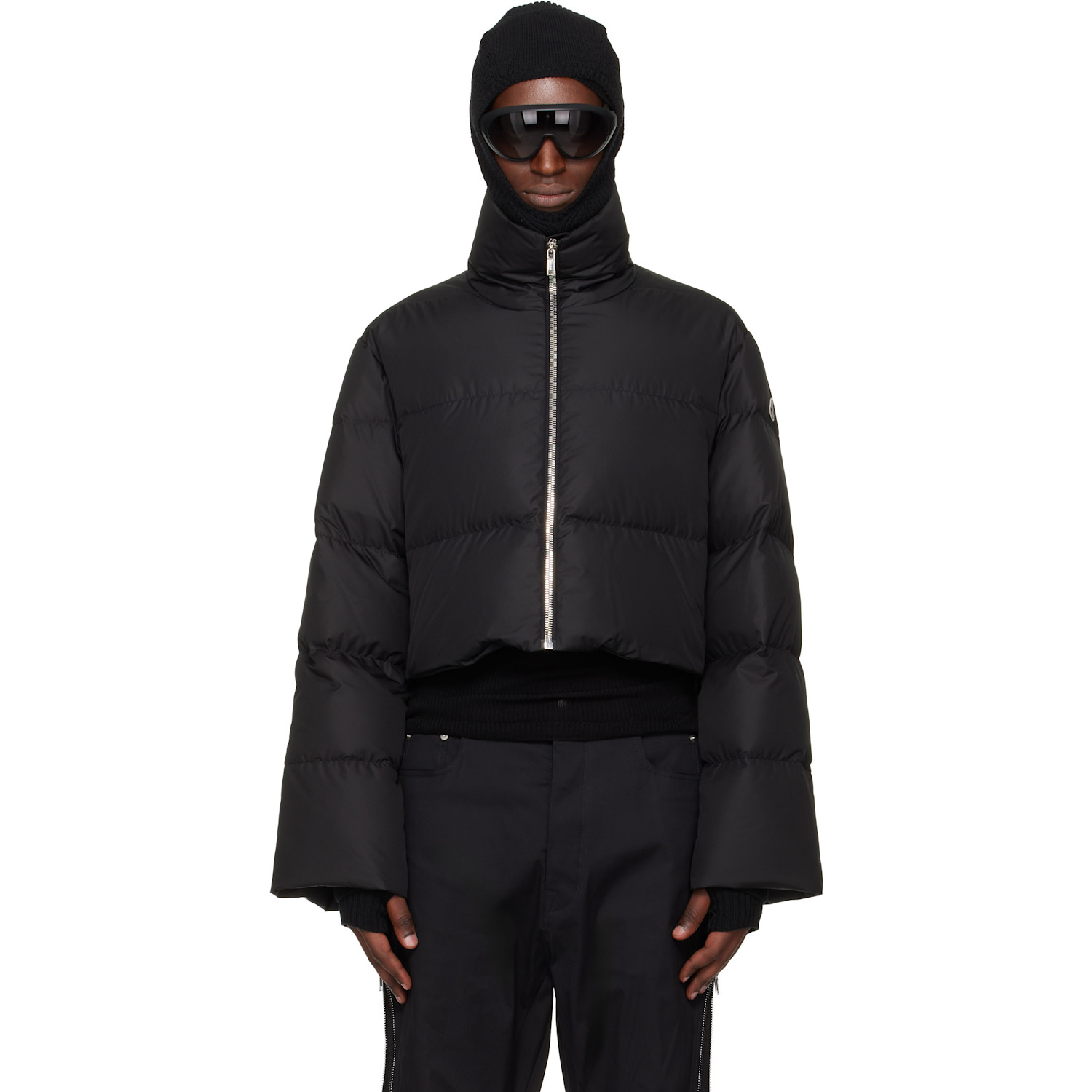 Moncler + Black Cropped Cyclopic Down Jacket