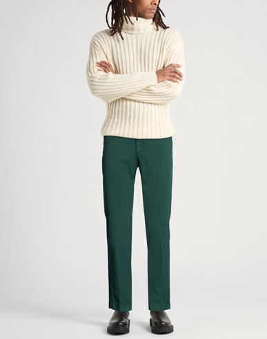 Man Pants Dark green Size 33 Cotton, Elastane