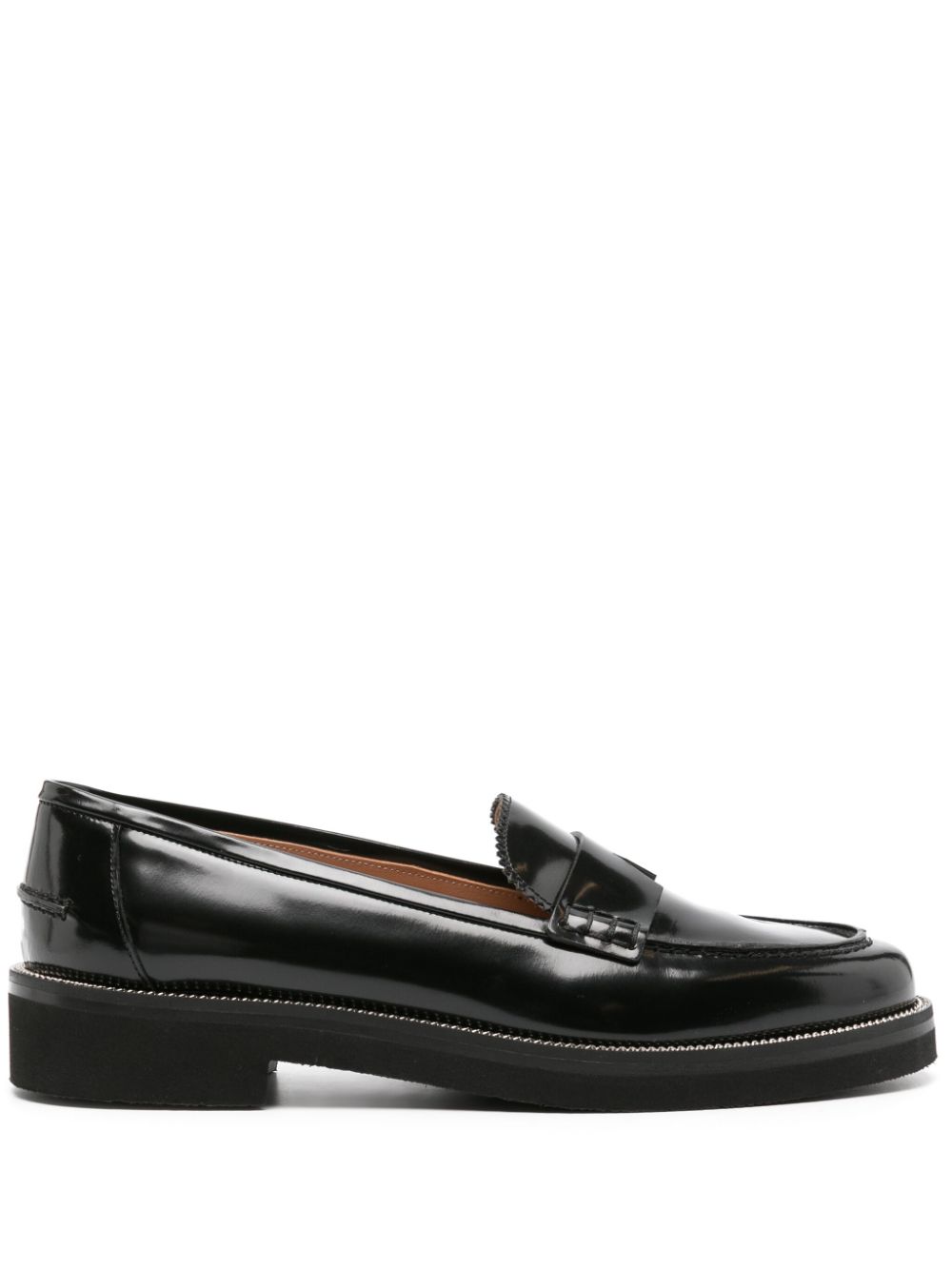 Aqua leather loafers - Black