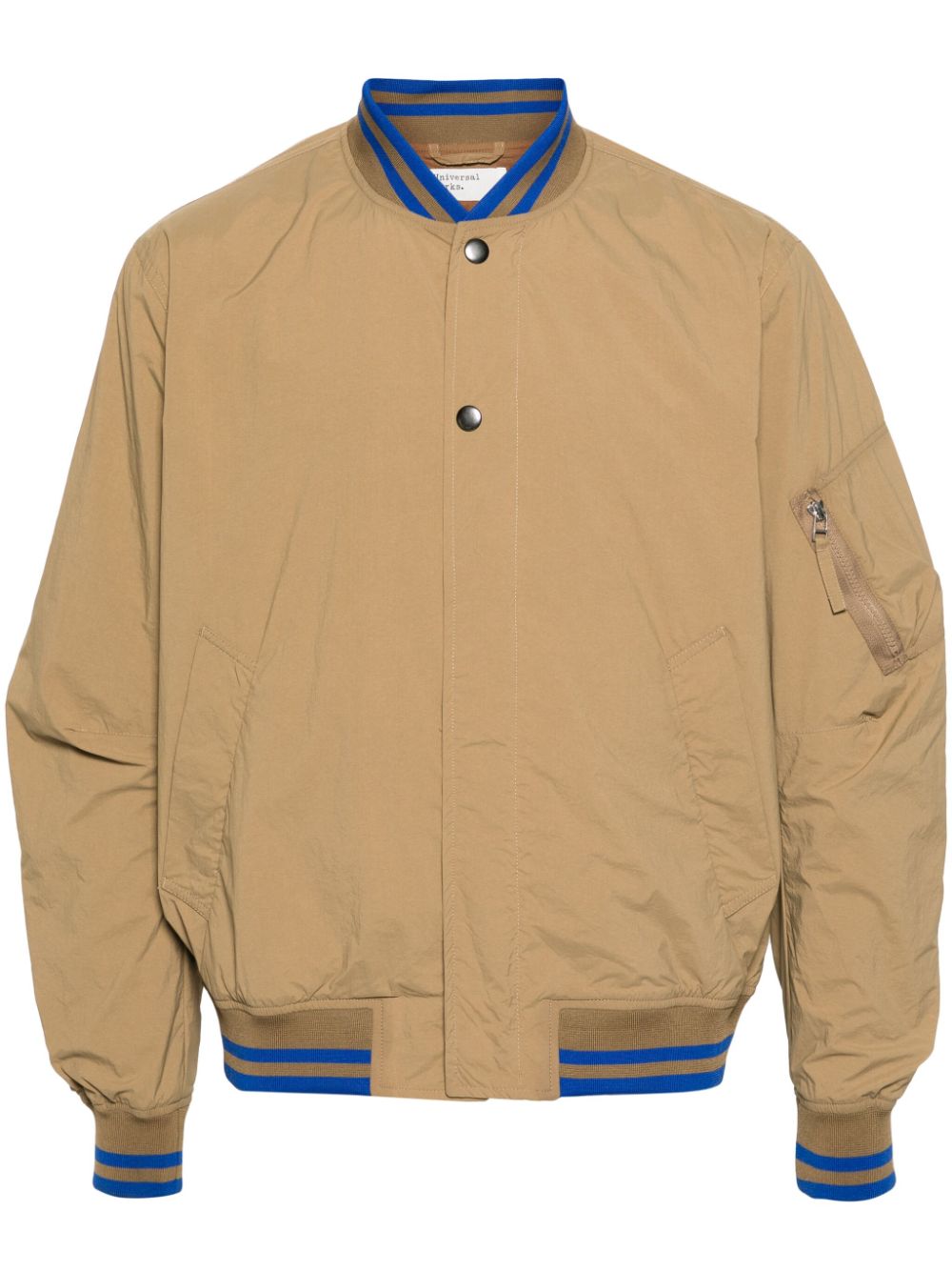 Stripe-embellished bomber jacket - Neutrals