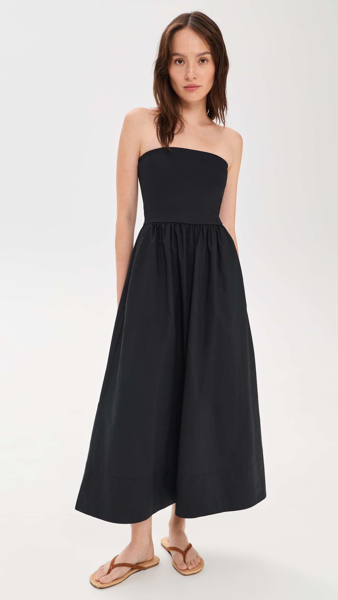 Sunsought Strapless Midi Dress Black