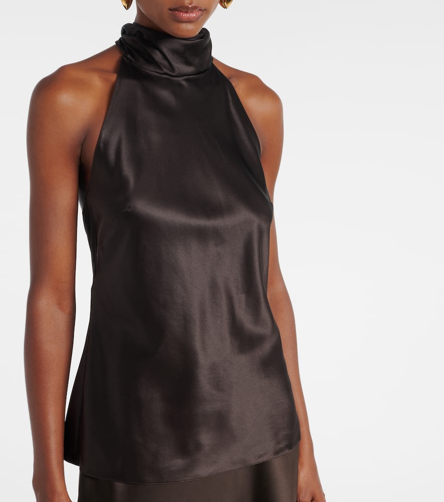 Chilton halterneck silk-blend top