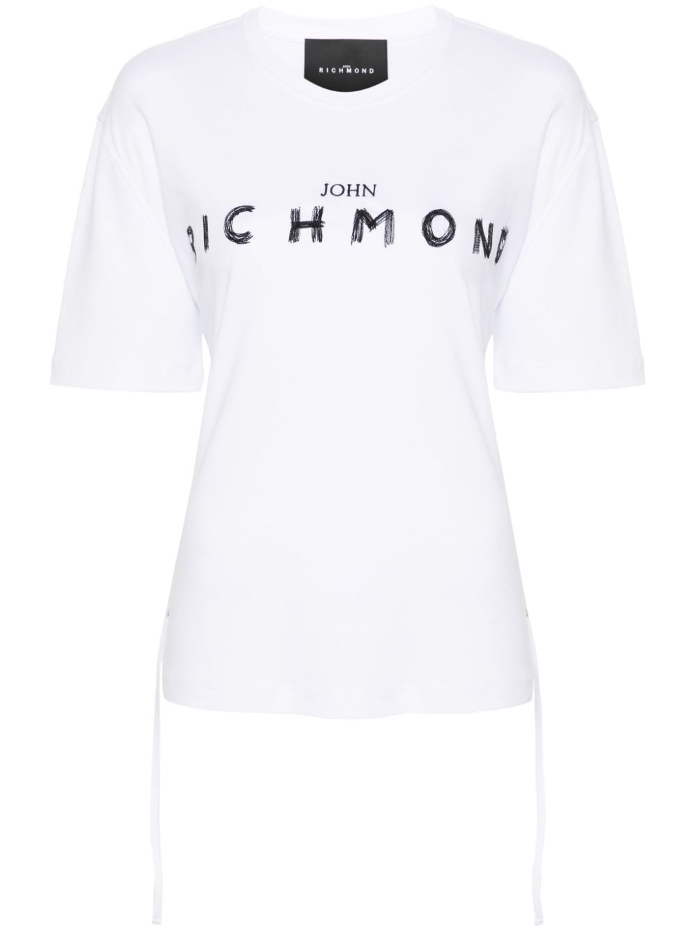 Logo-embroidered cotton T-shirt - White