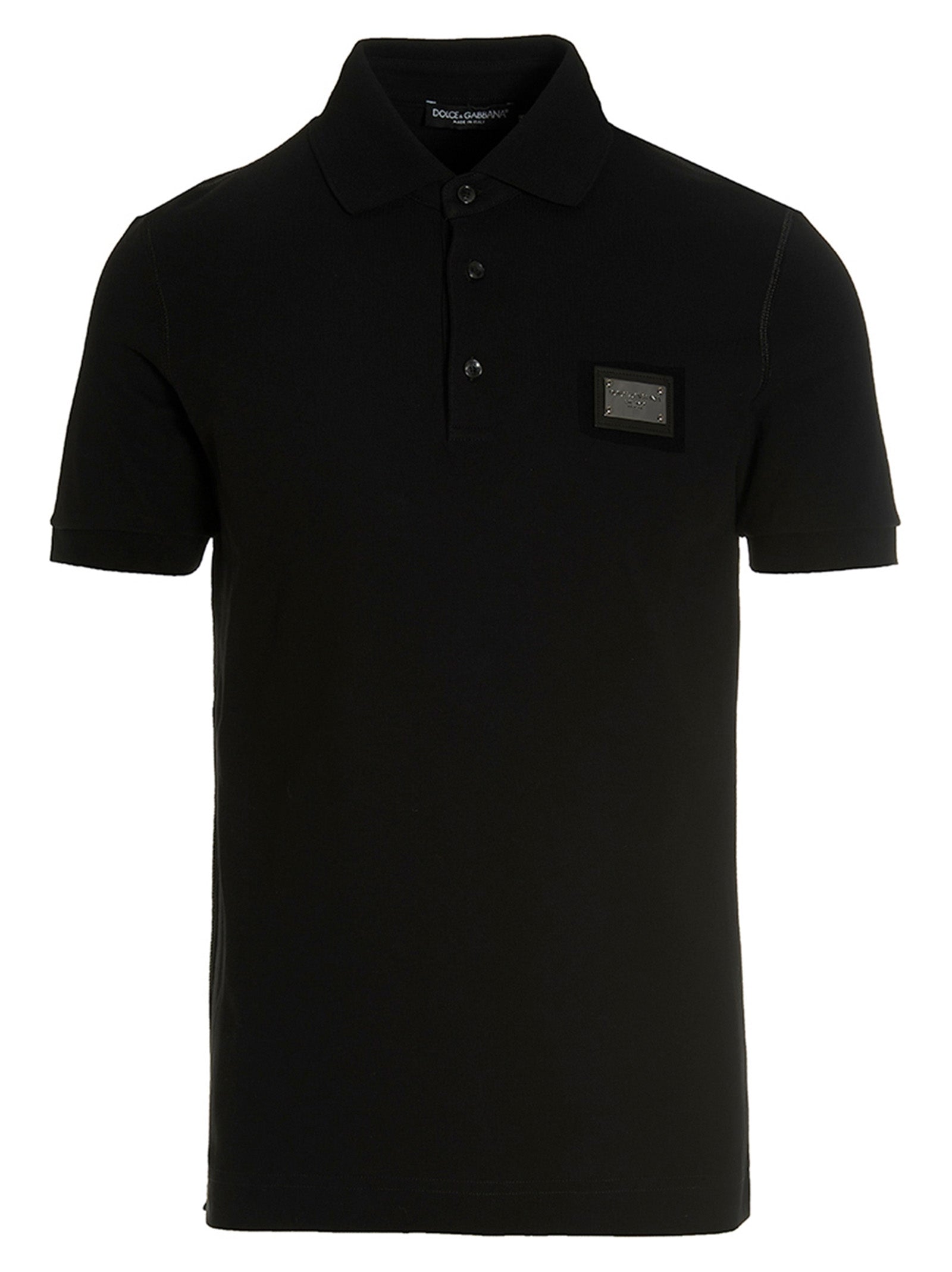 Piqué Cotton Polo Shirt — Black