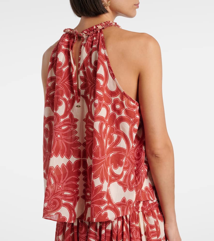 Noreen printed halterneck cotton top