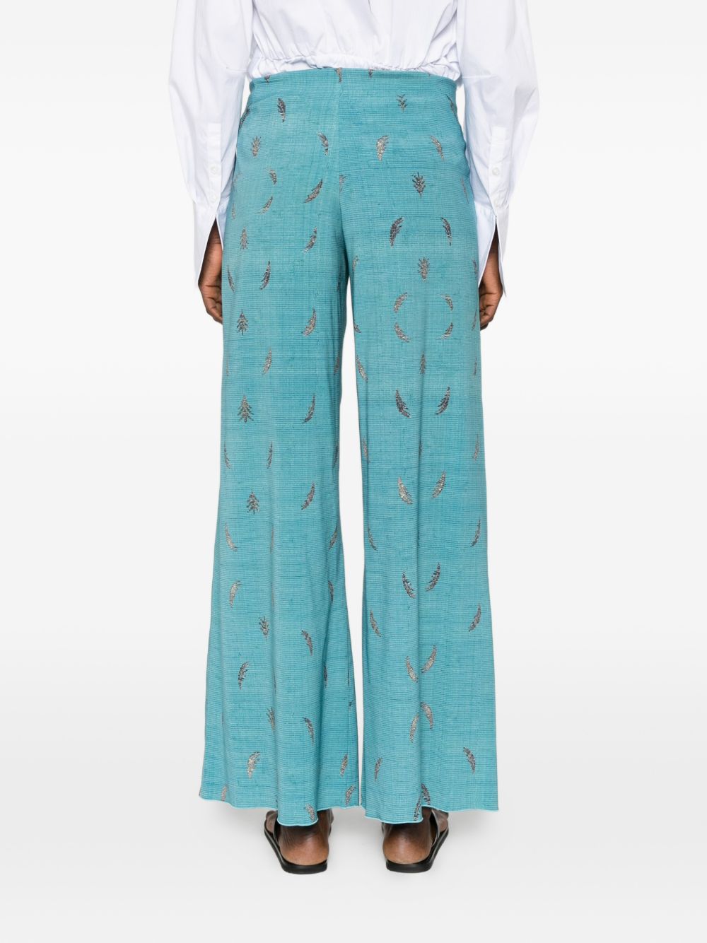 Pantalon en soie imprimé Pierre Louis Mascia