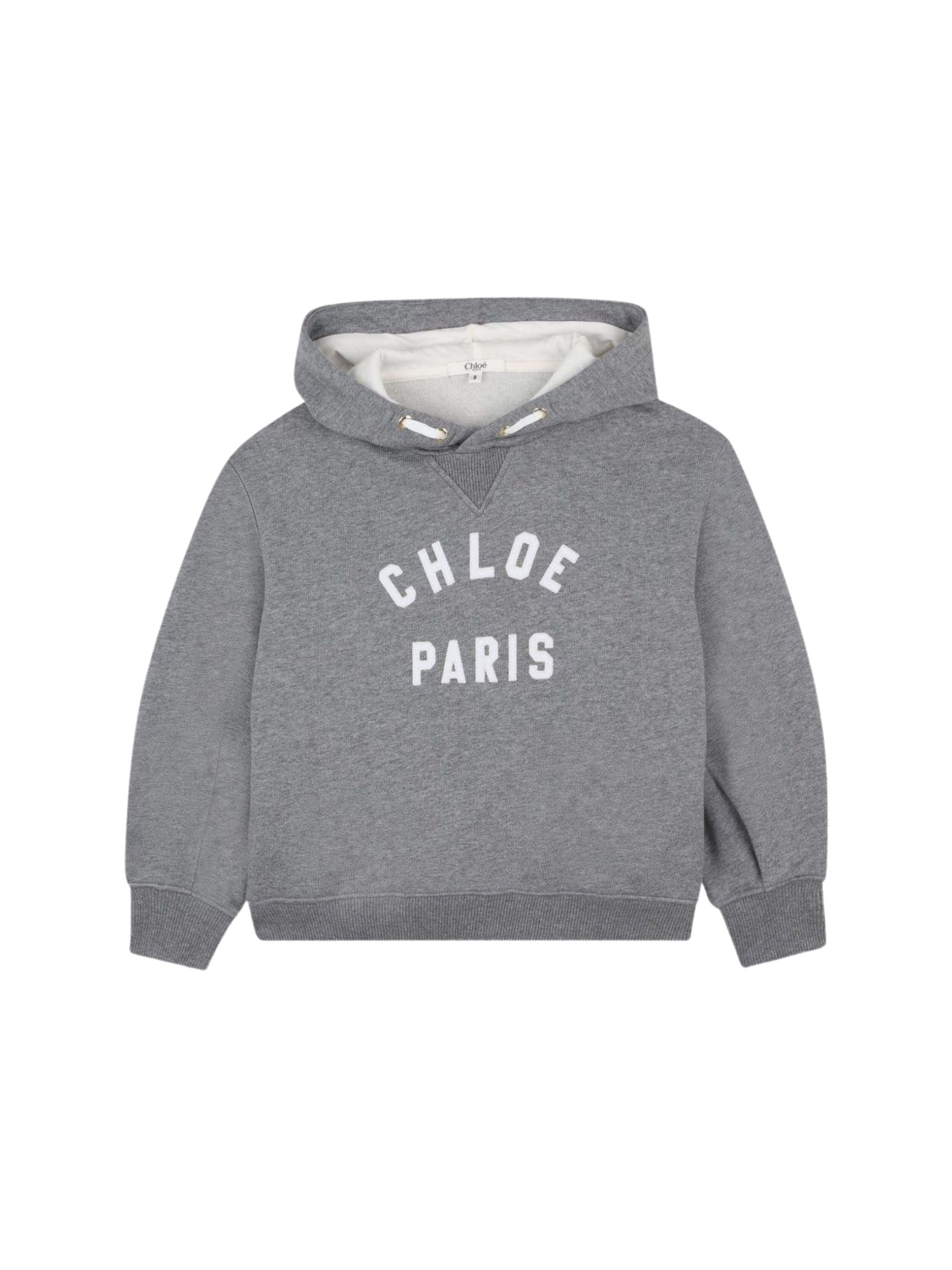 Chloé Logo Print Drawstring Hooded Sweater for Girls