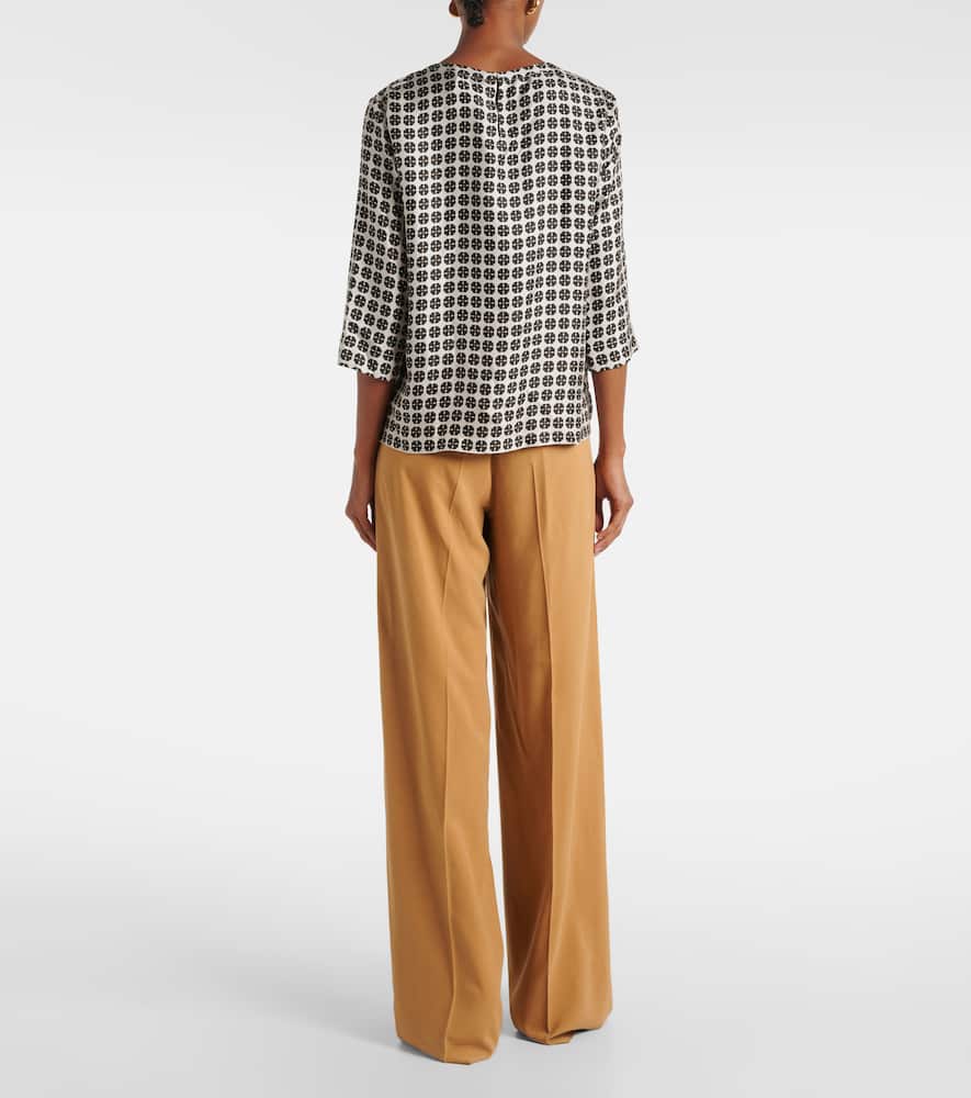 Ribes checked silk top