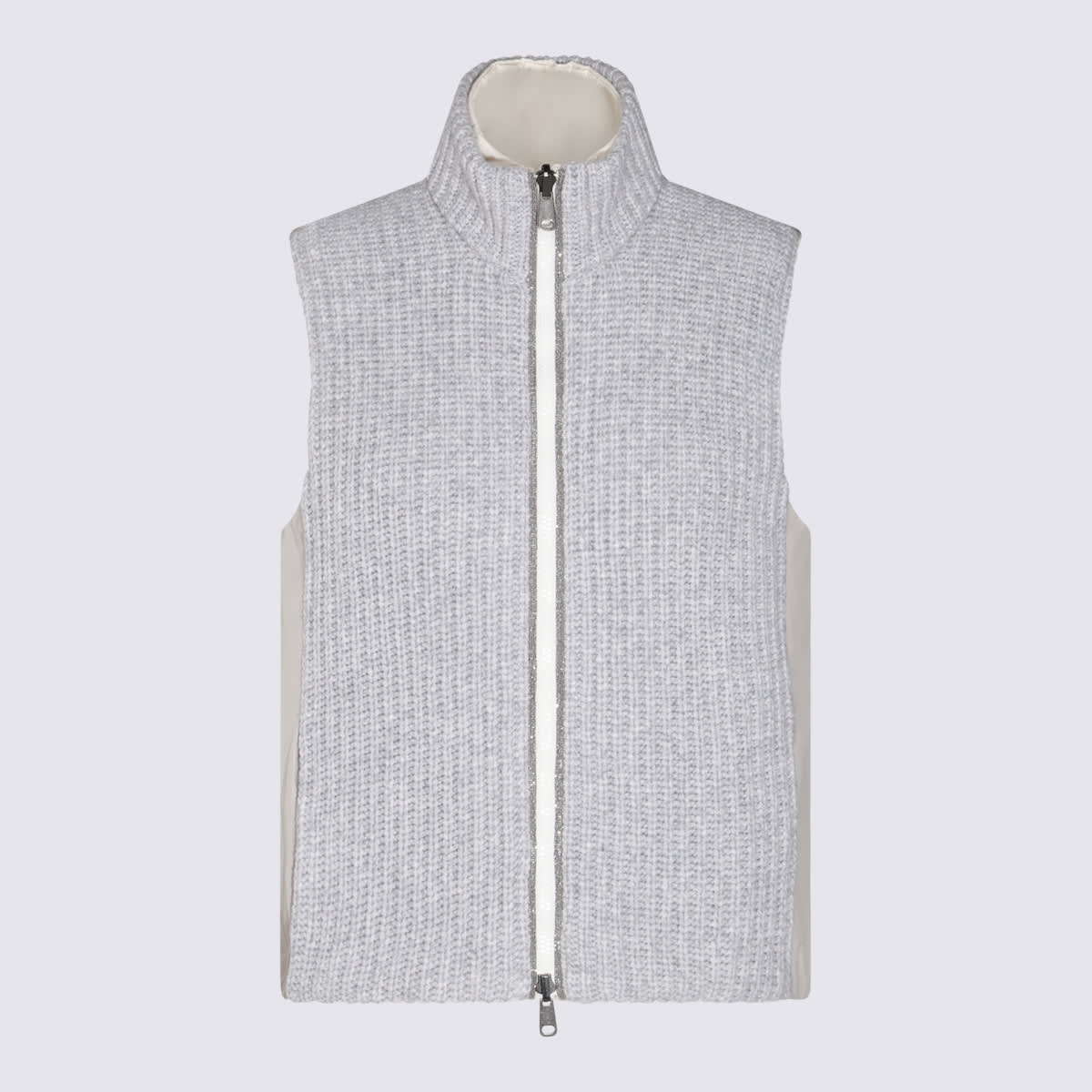 Grey Cashmere Knitted Casual Jacket