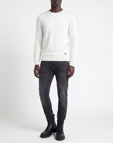 Man Sweater Cream Size L Acrylic, Merino Wool, Elastane