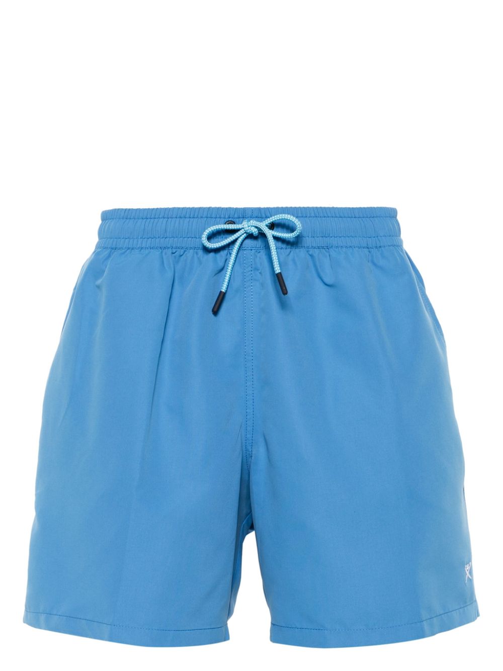 Motif-embroidered swim shorts - Blue