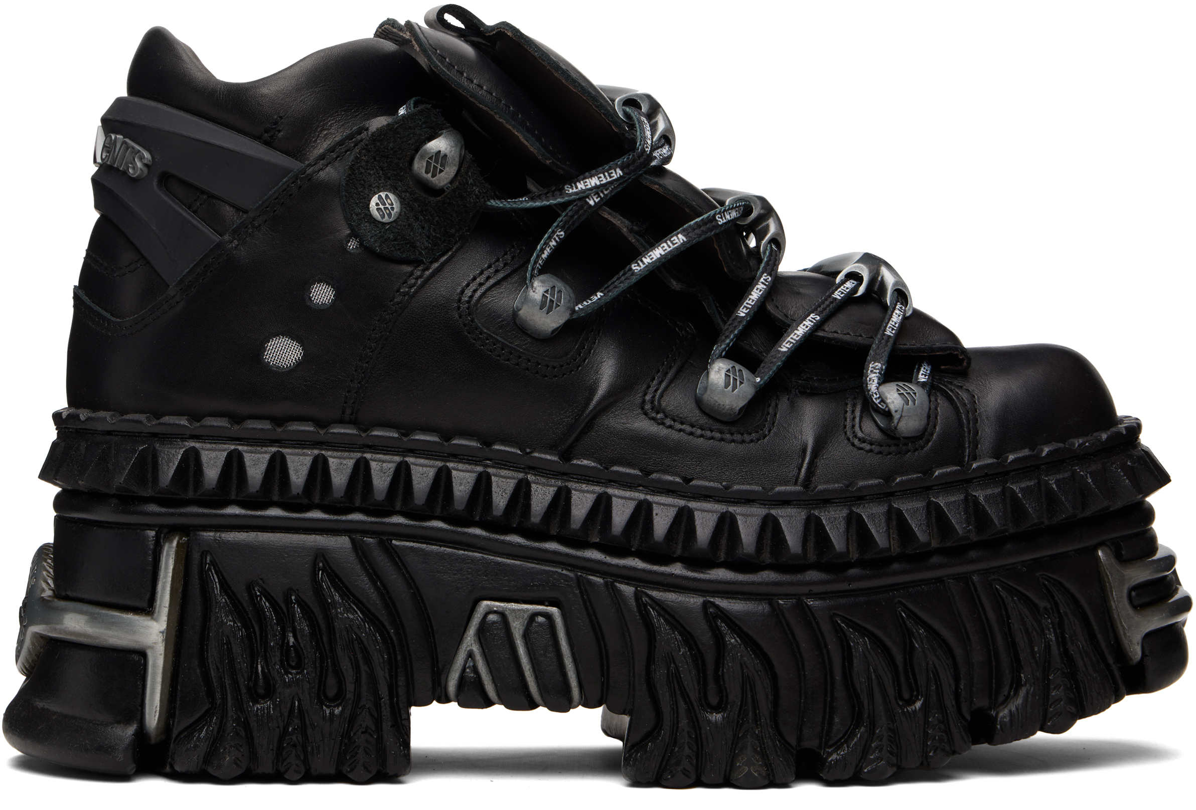 Black New Rock Edition Fire Platform Sneakers