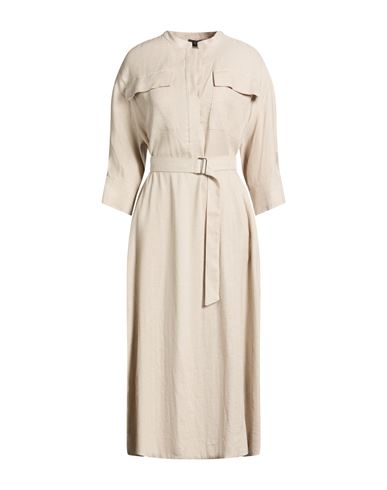 Woman Midi dress Beige Size 6 Linen, Viscose
