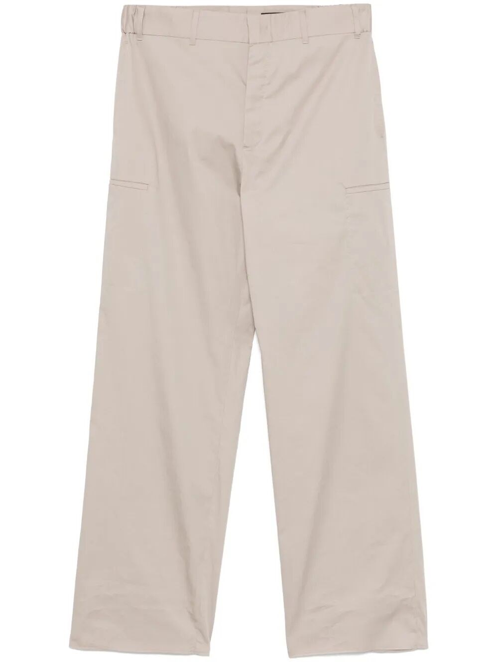 Straight-Cut Cargo Cotton Trousers