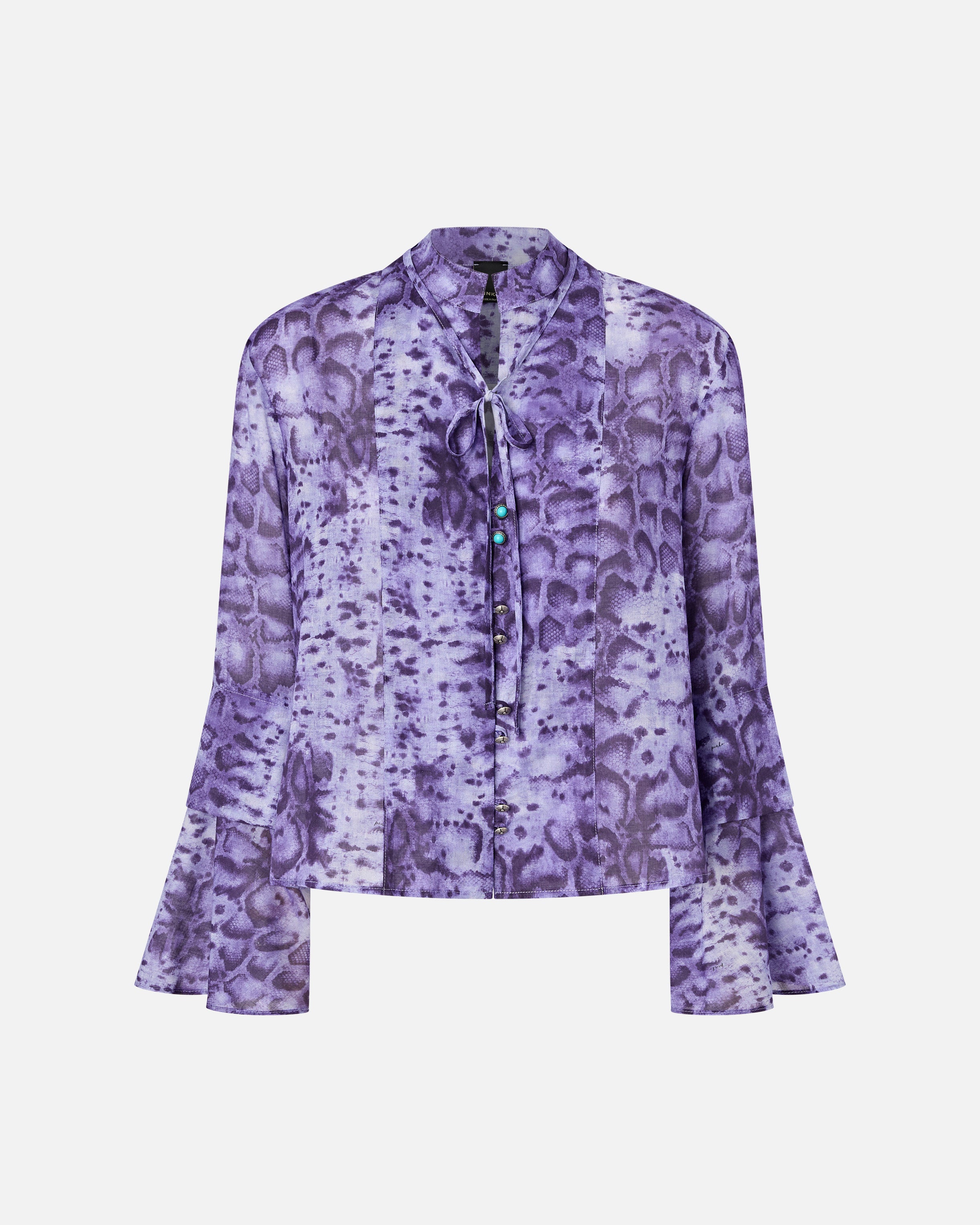 Blouse with snake print and jewel buttons - 40