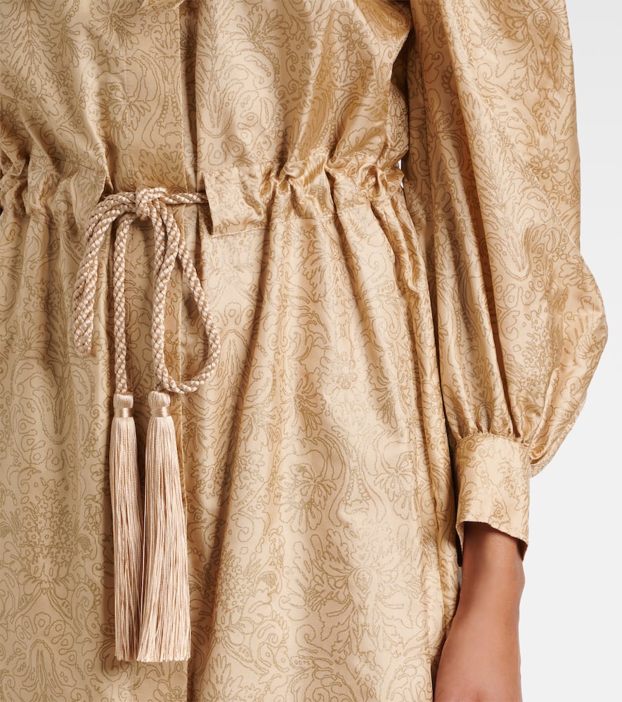 Ape belted silk twill maxi dress