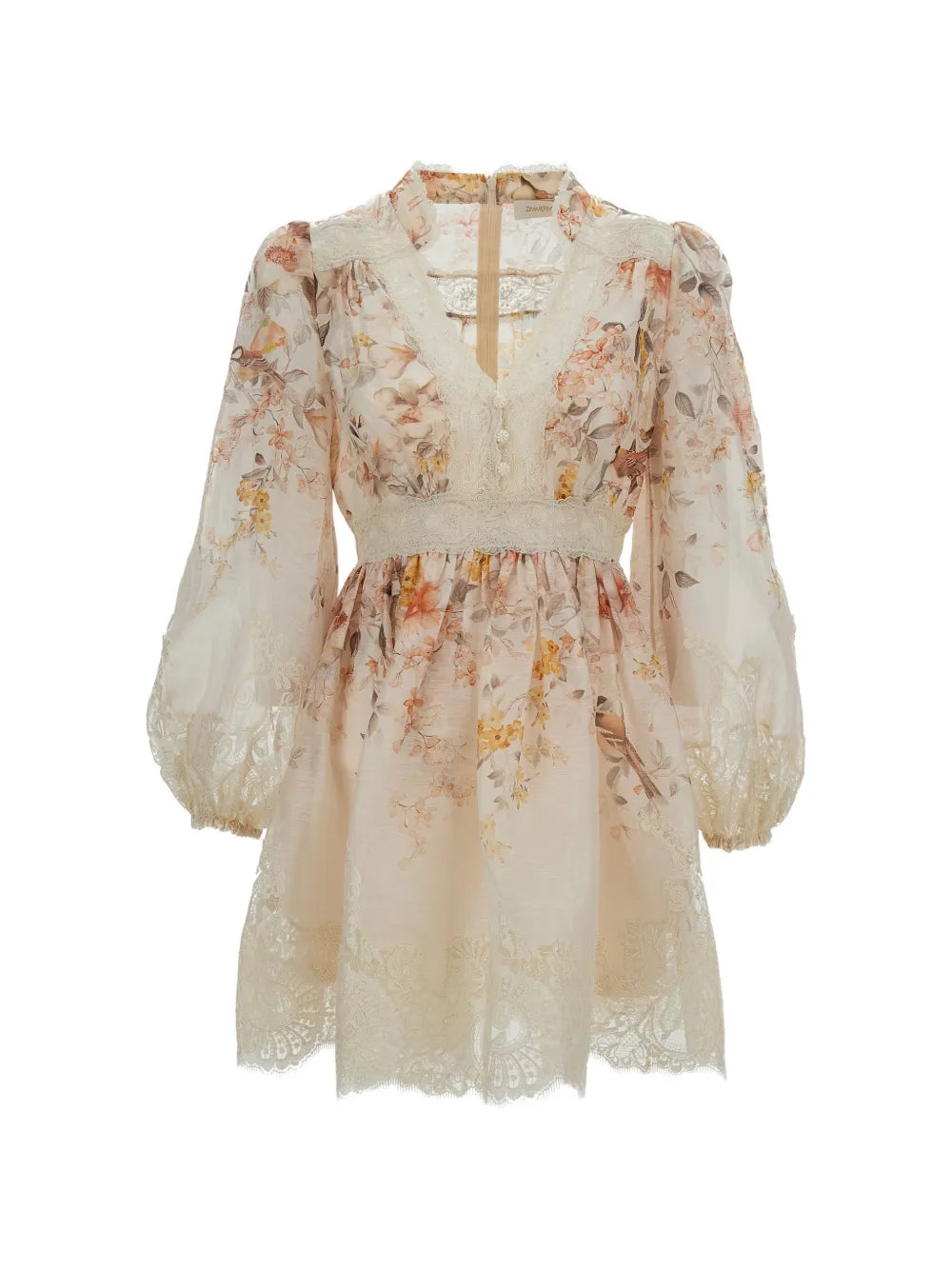 Floral Lace Dress — Cream