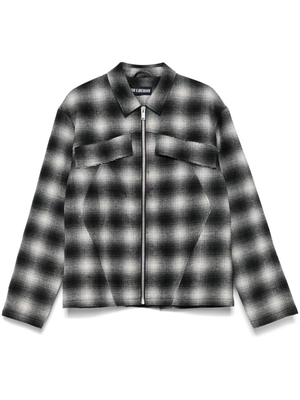 Checked padded shirt jacket - Grey