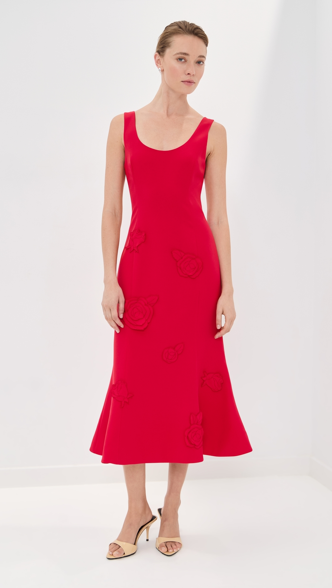 Emily Applique Midi Dress Scarlet