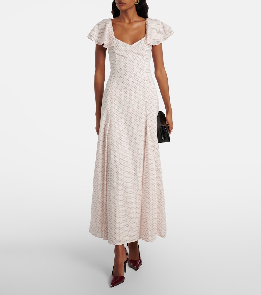 Marlowe polka-dot cotton maxi dress