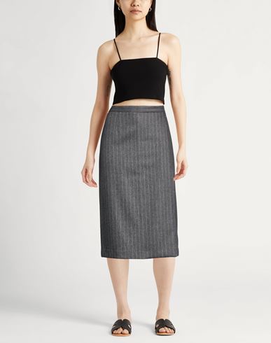 Woman Midi skirt Grey Size 4 Wool, Cashmere, Elastane