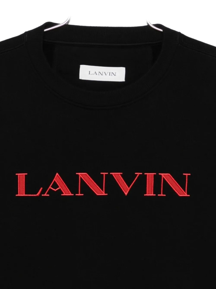 Men'S Black Sweatshirt With Red Logo