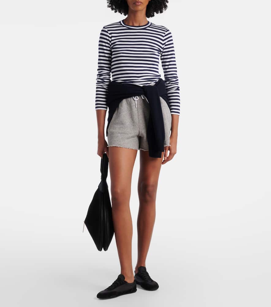 Cotton-blend fleece shorts