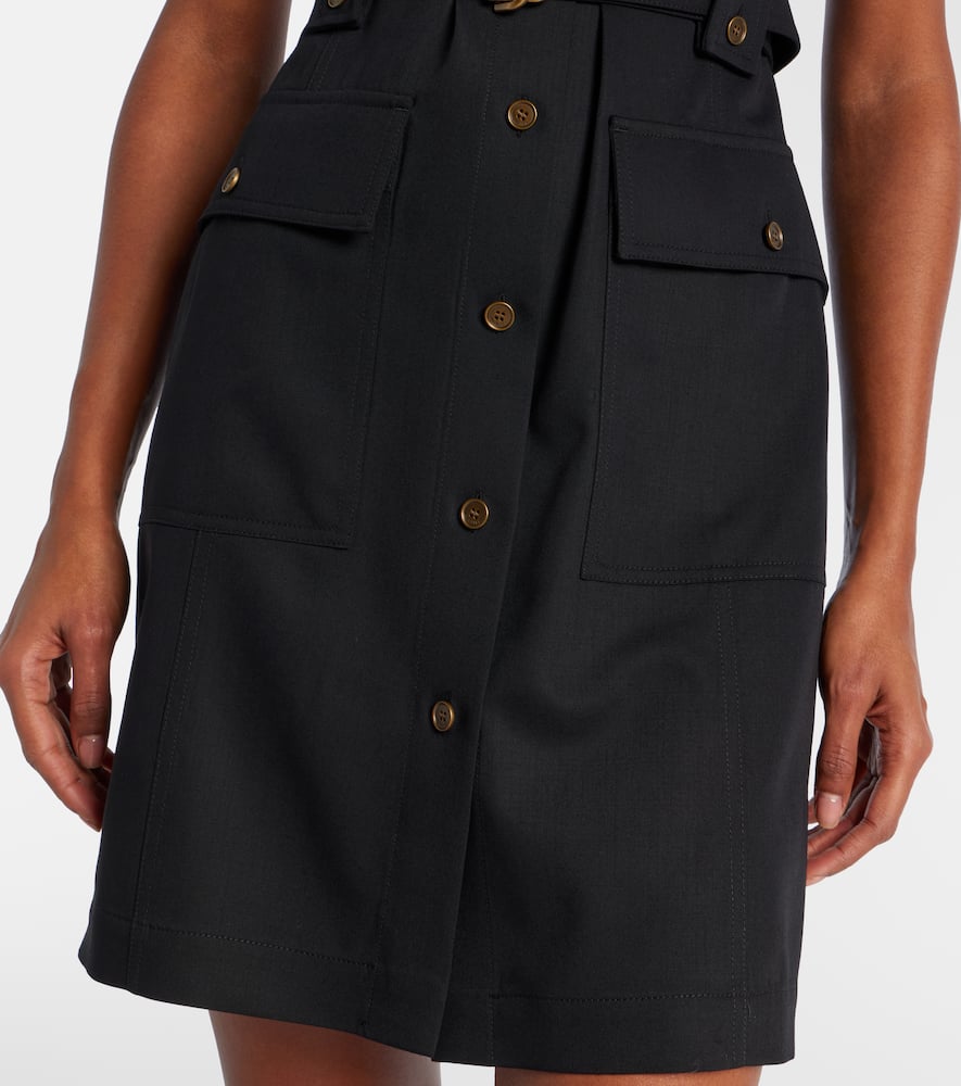 Belted wool shirt dress