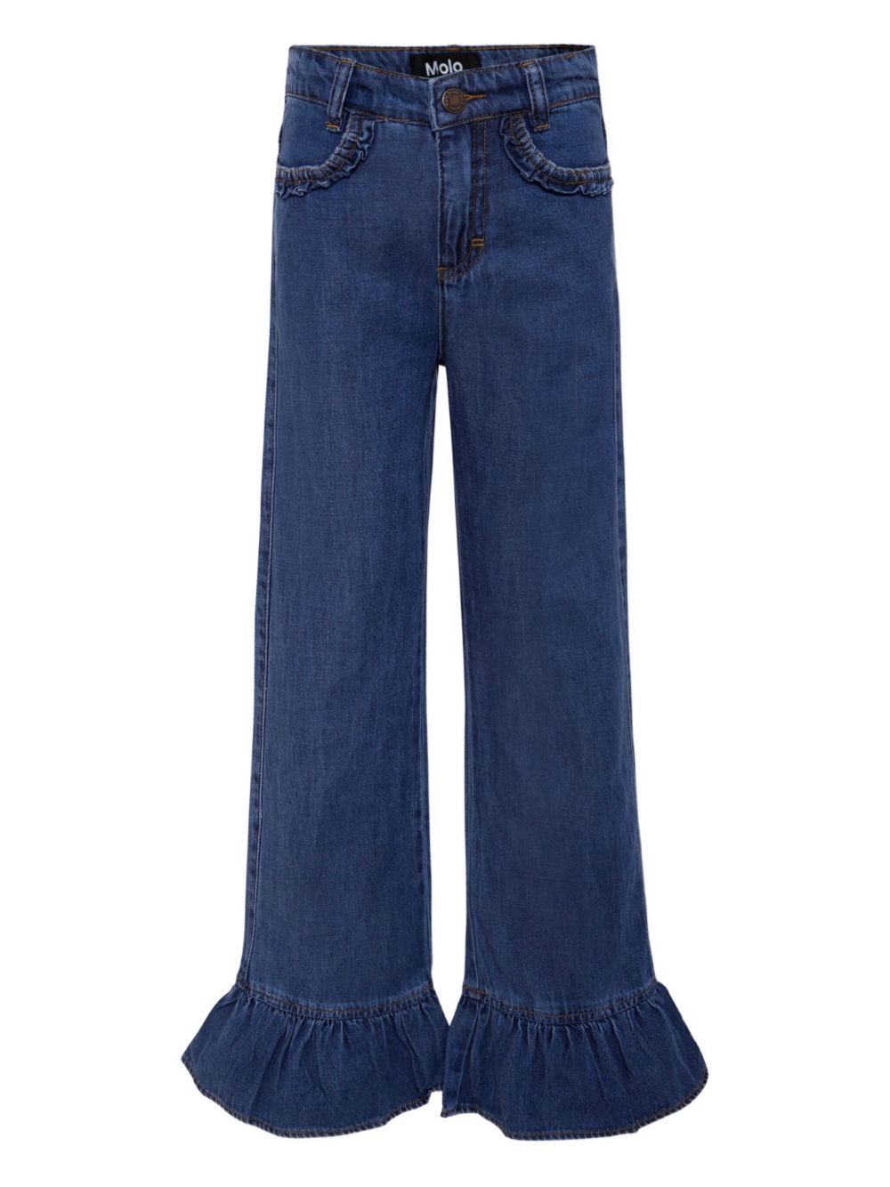 Amara ruffled-trim jeans - Blue