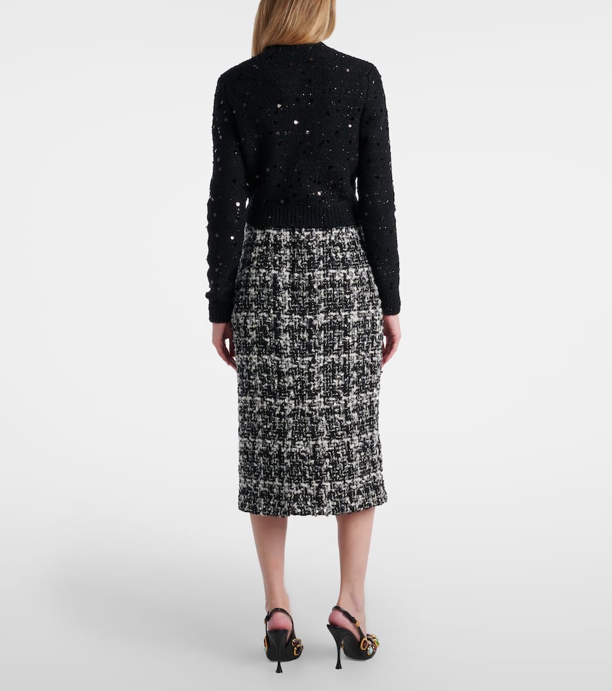 Sequined wool-blend cardigan