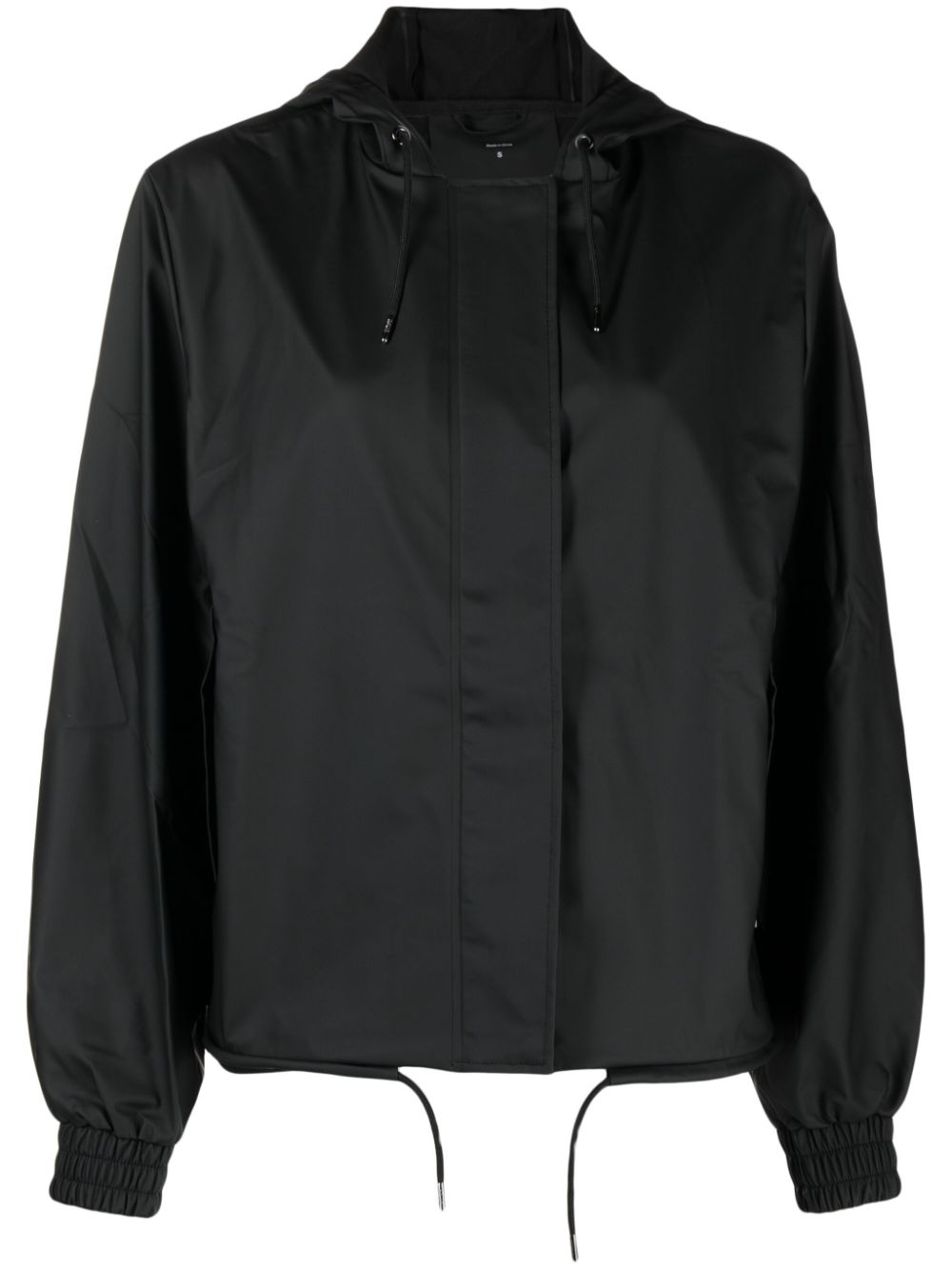String W hooded rain jacket - Black